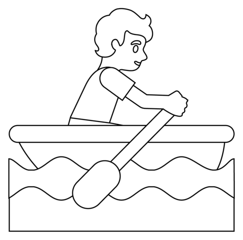 Person Rowing Boat Emoji Coloring Page